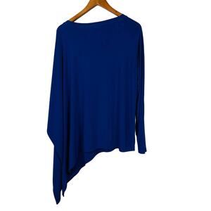 Abi Ferrin Draped Tunic Open Side Long Single Sleeve Purple - S